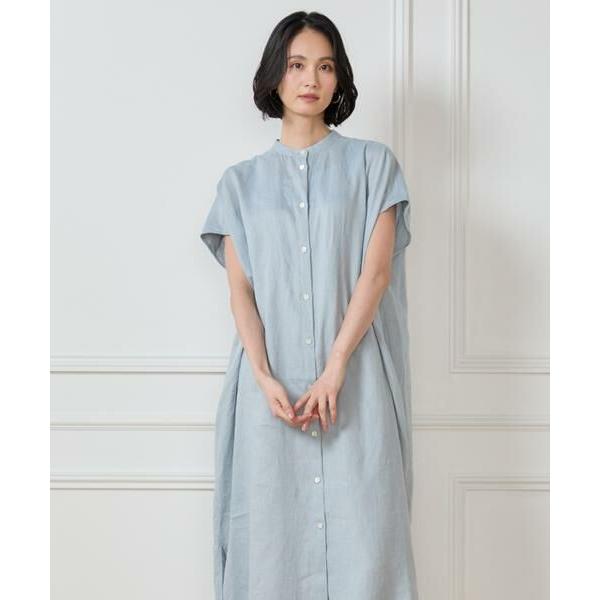 7-IDconcept / セブンアイディーコンセプト リネンフレンチスリーブシャツワンピース