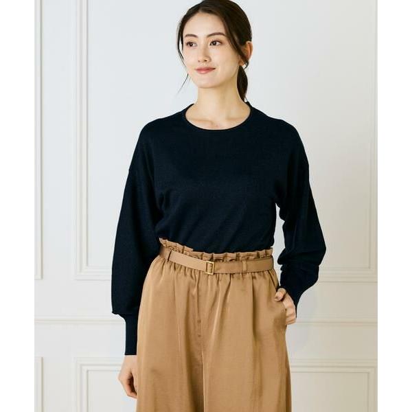 7-IDconcept / セブンアイディーコンセプト 《大きいサイズ》ラメパフスリーブニットプルオ...