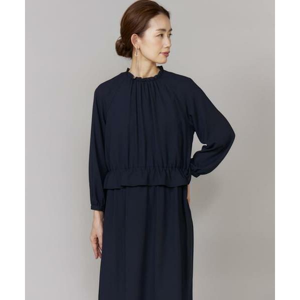 7-IDconcept / セブンアイディーコンセプト 《大きいサイズ》 ペプラムギャザーワンピース