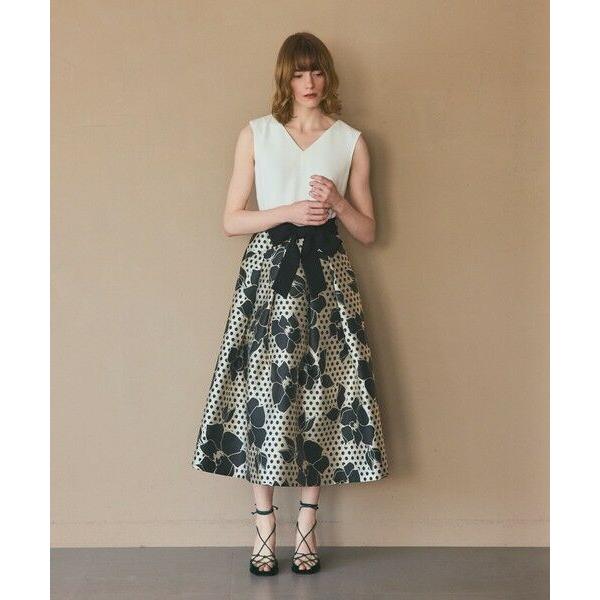 GRACE CONTINENTAL / グレースコンチネンタル ドットボタニカルジャガードドレス