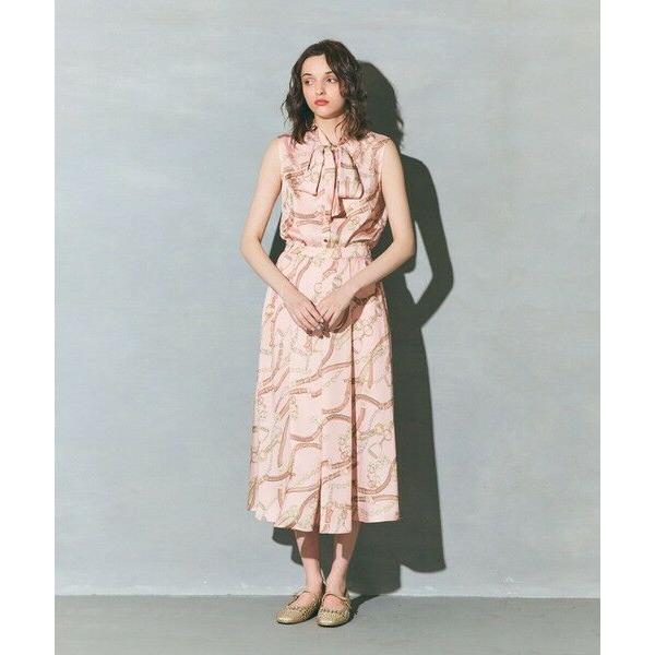 GRACE CONTINENTAL / グレースコンチネンタル チェーンプリントボウタイブラウス