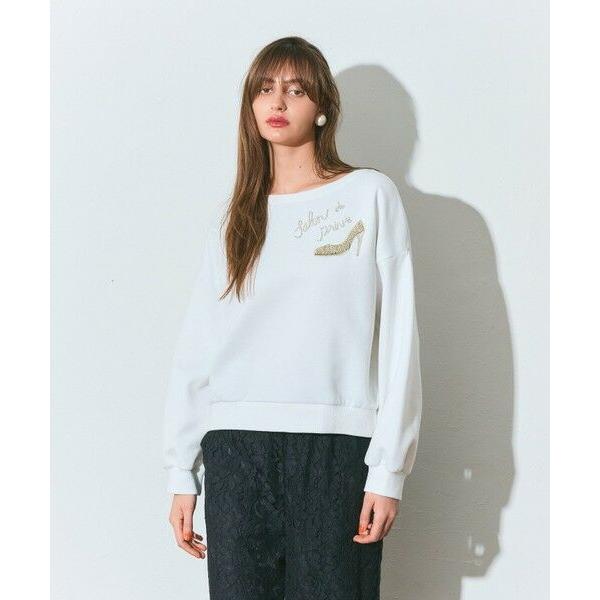 GRACE CONTINENTAL / グレースコンチネンタル モチーフ刺繍スウェットトップ