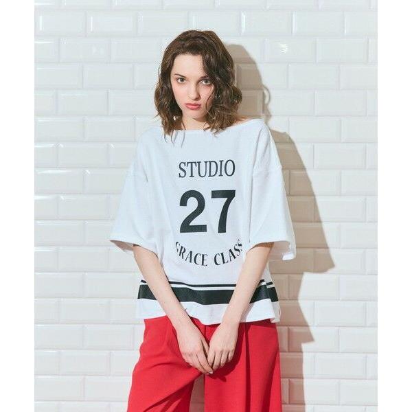 GRACE CONTINENTAL / グレースコンチネンタル ナンバープリントループ裏毛トップ