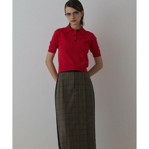 GRACE CONTINENTAL / グレースコンチネンタル バイカラーポロニットトップ