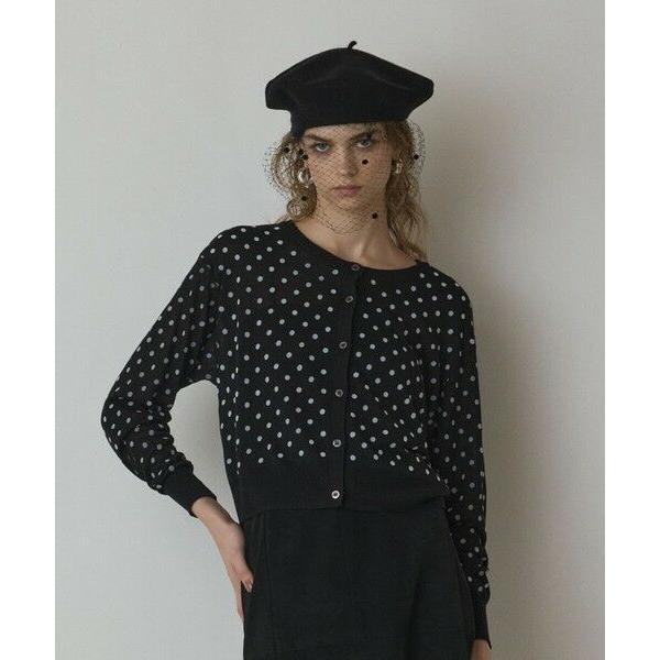 GRACE CONTINENTAL / グレースコンチネンタル ドットフロッキーニットカーディガン