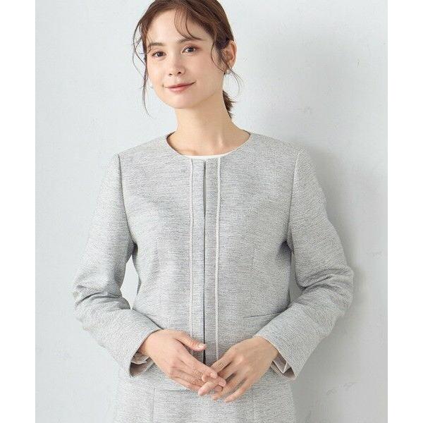 COMME CA ISM / コムサイズム 【セットアップ対応】ラメツイード　ノーカラージャケット