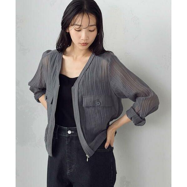 COMME CA ISM / コムサイズム シアー Vネックブルゾン