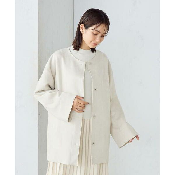 COMME CA ISM / コムサイズム ダンボールニット　ノーカラーコート