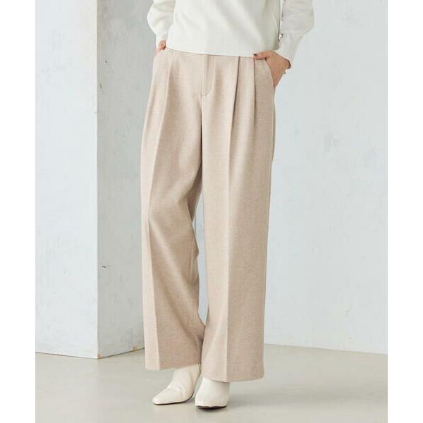 COMME CA ISM / コムサイズム フラノ調ジャージー　ワイドパンツ
