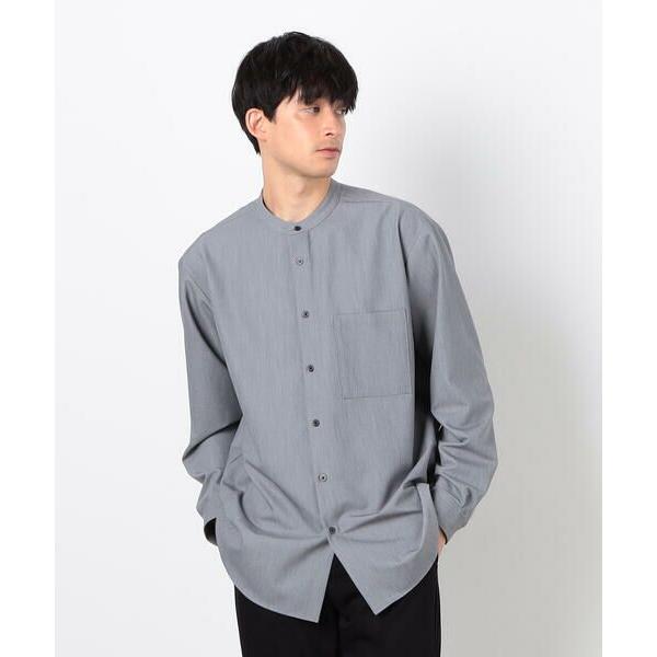 COMME CA ISM / コムサイズム ウールライク バンドカラー シャツ