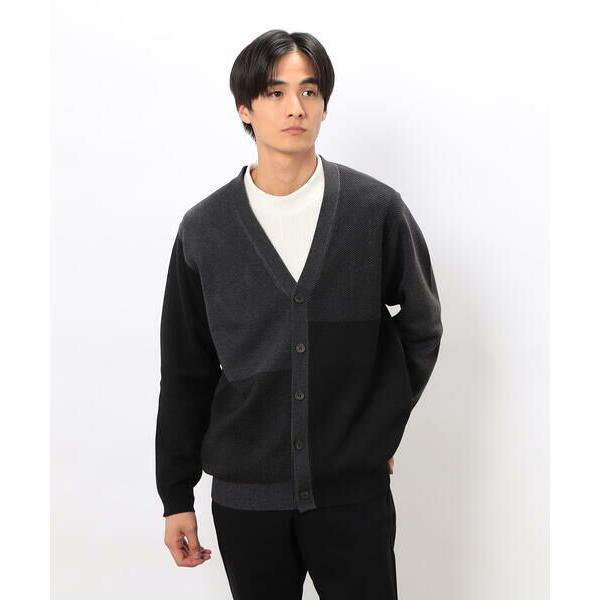 COMME CA ISM / コムサイズム チェック柄ジャガードカーディガン