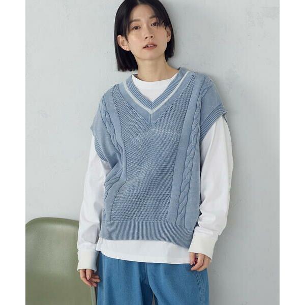 COMME CA ISM / コムサイズム デニム調ニットベスト