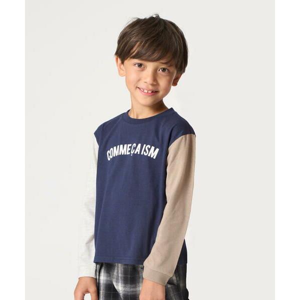 COMME CA ISM / コムサイズム ロゴプリント長袖Tシャツ　