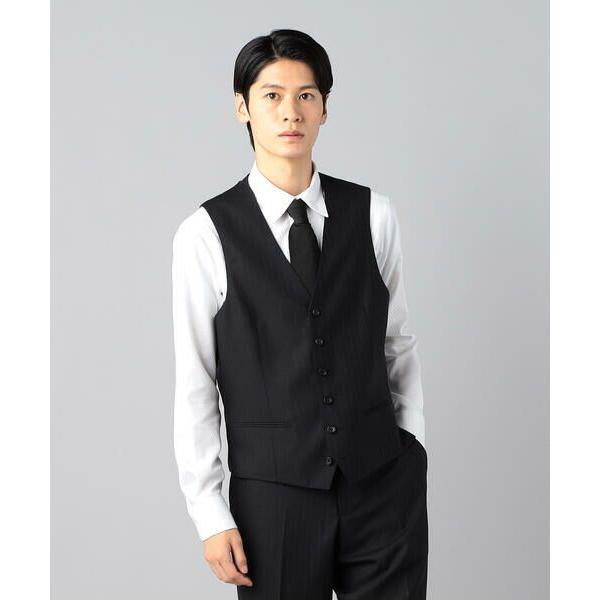 COMME CA MEN / コムサ・メン 【スリーピース対応】ウールシルクストライプ ノーカラージ...