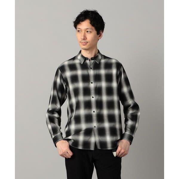 COMME CA MEN / コムサ・メン オンブレチェック レギュラーカラーシャツ