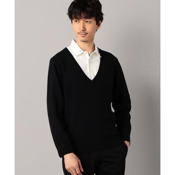 COMME CA MEN / コムサ・メン ハイゲージドレスニットVネックプルオーバー