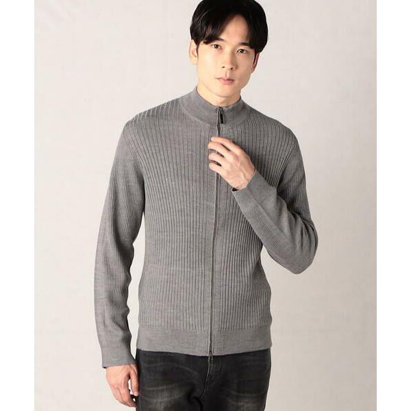 COMME CA MEN / コムサ・メン 【リブ・ニット】ハイネックジップアップ