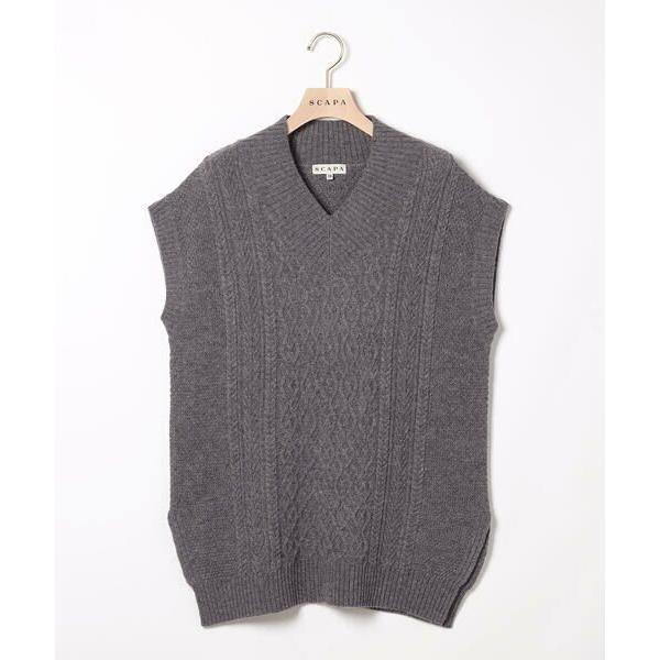 SCAPA / スキャパ 【ＷＥＢ限定】ウールケーブルニットベスト