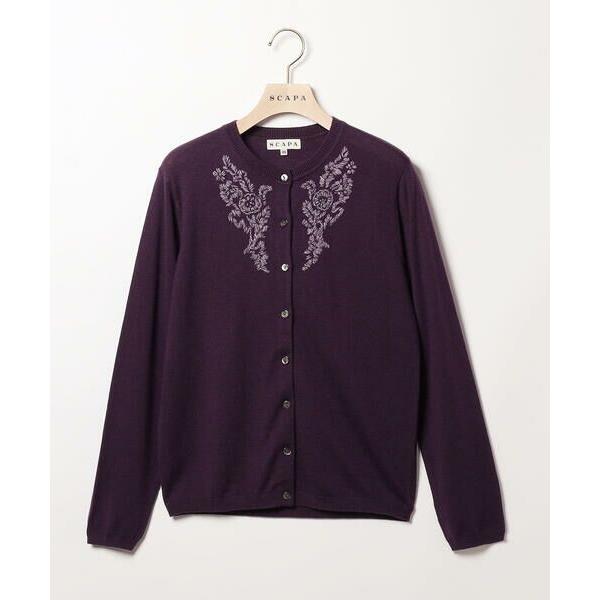SCAPA / スキャパ エンブロイダリーニットカーディガン