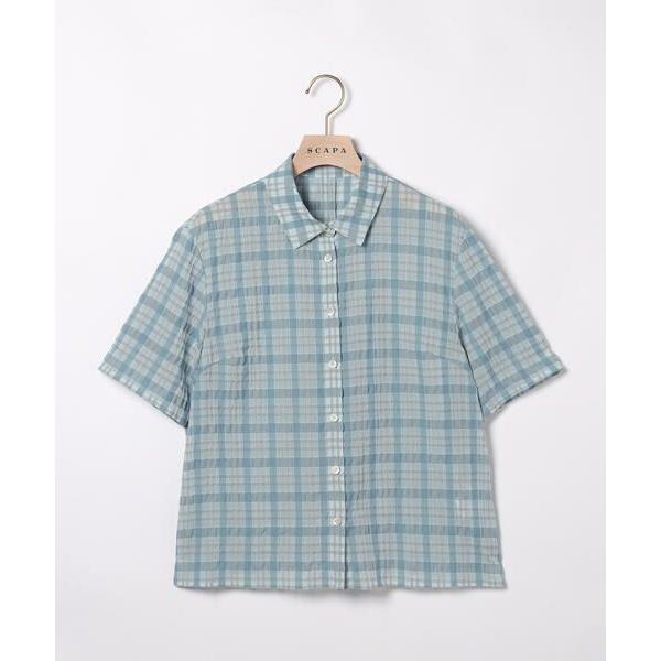 SCAPA / スキャパ エアリーチェックブラウス