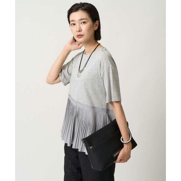 GEORGES RECH / ジョルジュ・レッシュ レーヨンプリーツ切替ペプラムカットソー