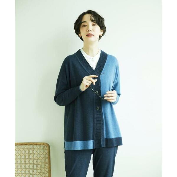 GIANNI LO GIUDICE / ジャンニ・ロ・ジュディチェ [洗える]バイカラーニットカーデ...