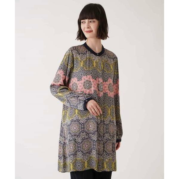 HIROKO BIS / ヒロコビス ヴィンテージ風総柄ブラウス /洗濯機で洗える