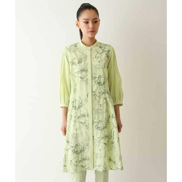 HIROKO BIS / ヒロコビス 線描き刺繍ロング丈ブラウス /洗える