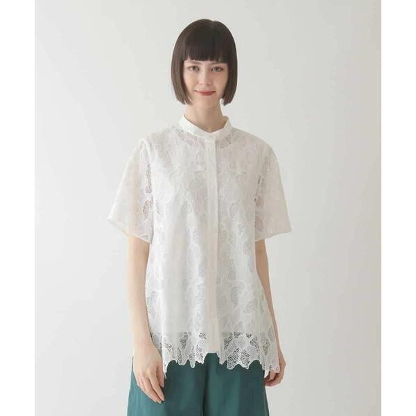 HIROKO BIS / ヒロコビス 迷彩レースジョイントブラウス /洗える