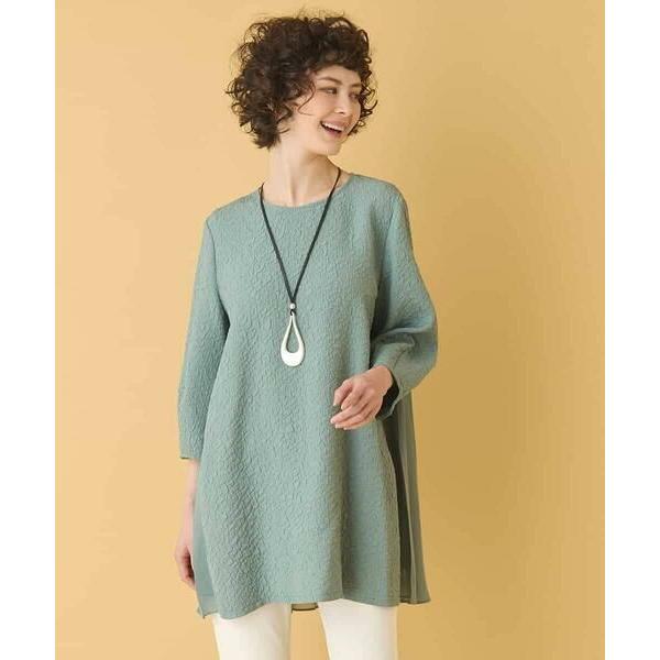 HIROKO BIS / ヒロコビス ふくれジャカードプリーツジョイントチュニック /洗える