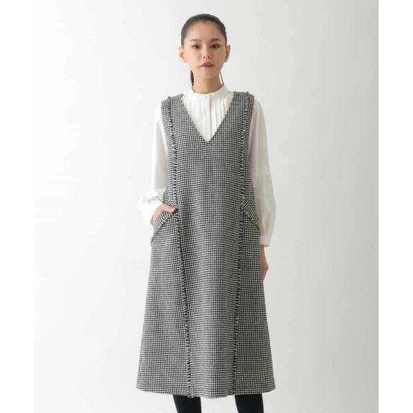 HIROKO BIS / ヒロコビス 千鳥チェックツイードジャンパースカート