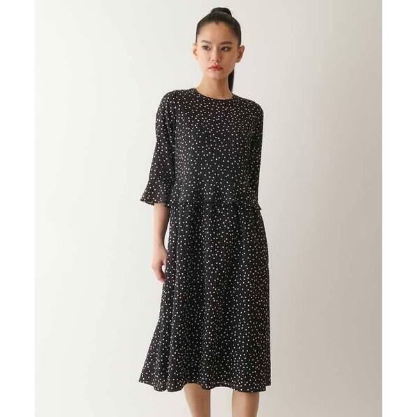 HIROKO BIS / ヒロコビス シアーチェックドットプリントワンピース /洗える