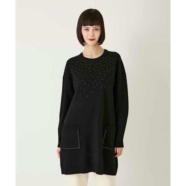 HIROKO BIS / ヒロコビス スタッズアクセントニットチュニック