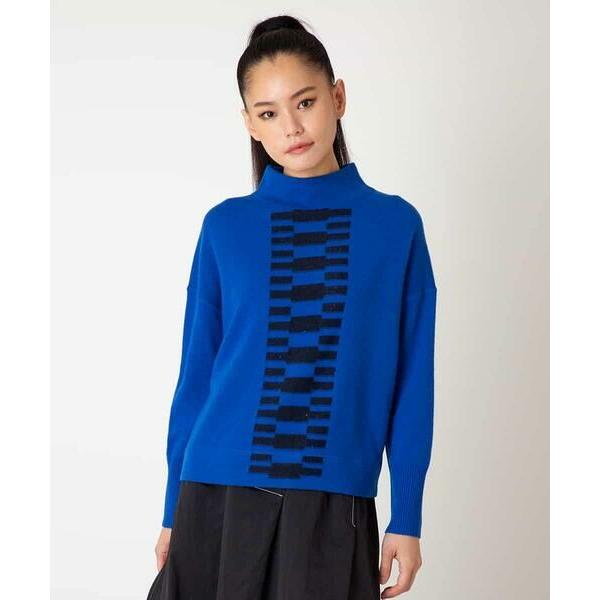 HIROKO BIS / ヒロコビス 幾何柄モチーフスパンコールニットプルオーバー