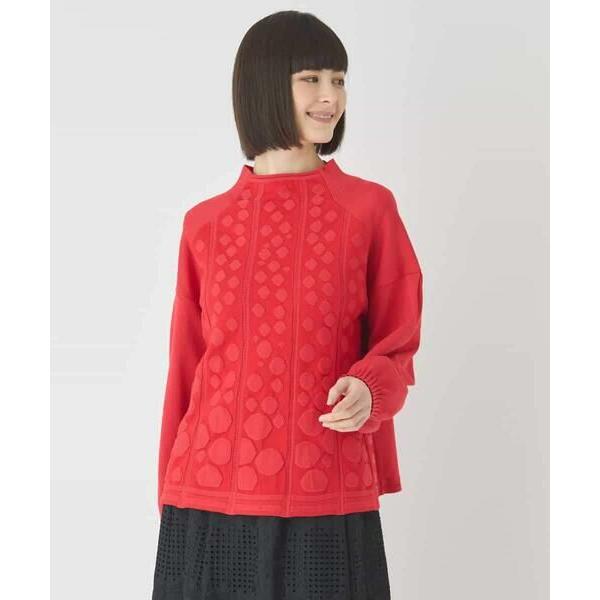 HIROKO BIS / ヒロコビス ボリュームスリーブドットジャカードニットトップ
