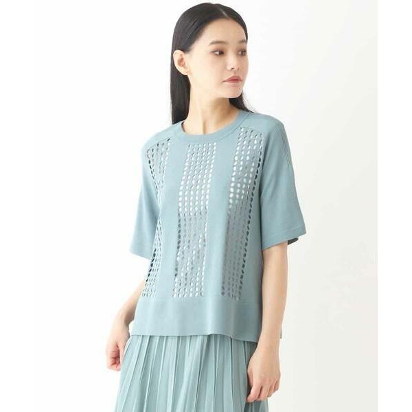 HIROKO BIS / ヒロコビス レーシーニットデザインプルオーバー /洗える