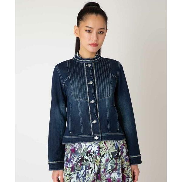 HIROKO BIS / ヒロコビス ピンタックデニムジャケット /洗濯機で洗える