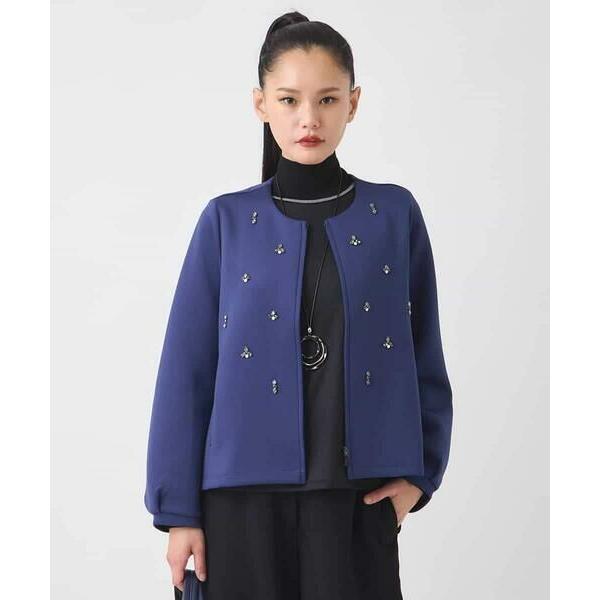 HIROKO BIS / ヒロコビス ビジューエンブロイダリーカーディガン /洗える