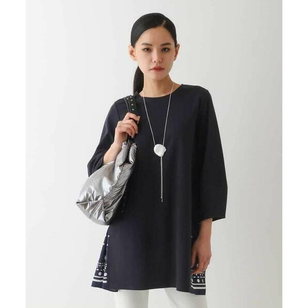 HIROKO BIS / ヒロコビス ドット柄スカーフバックジョイントチュニック