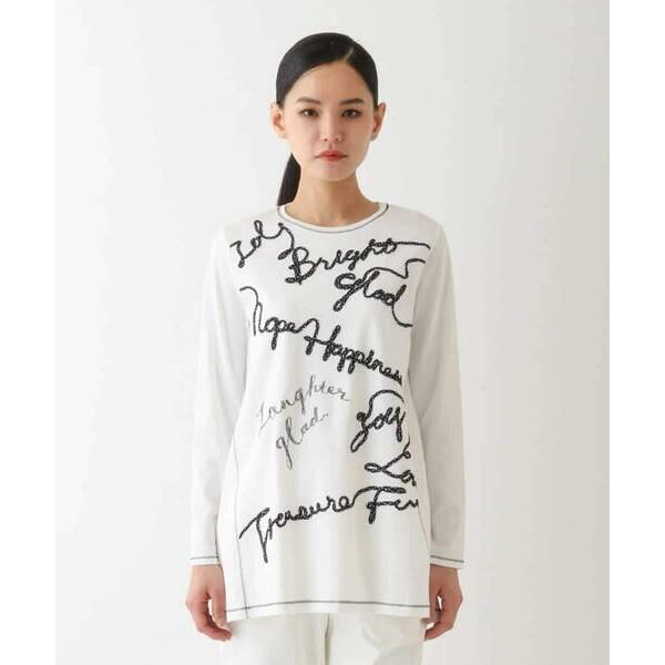 HIROKO BIS / ヒロコビス ロゴ配色テープチュニックカットソー