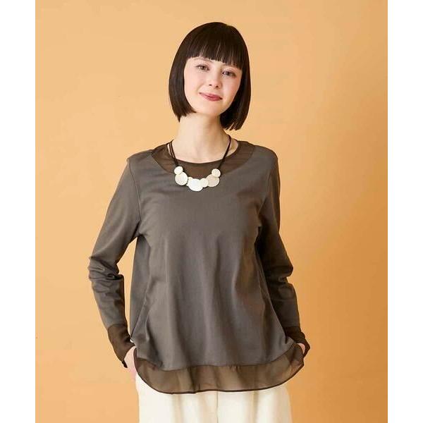 HIROKO BIS / ヒロコビス 異素材ドッキングカットソー /洗濯機で洗える