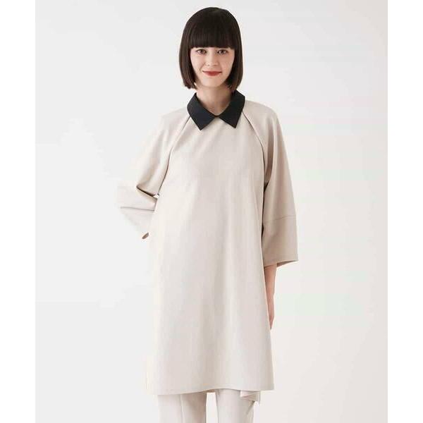 HIROKO BIS / ヒロコビス 襟付きジャージーチュニックブラウス /洗濯機で洗える