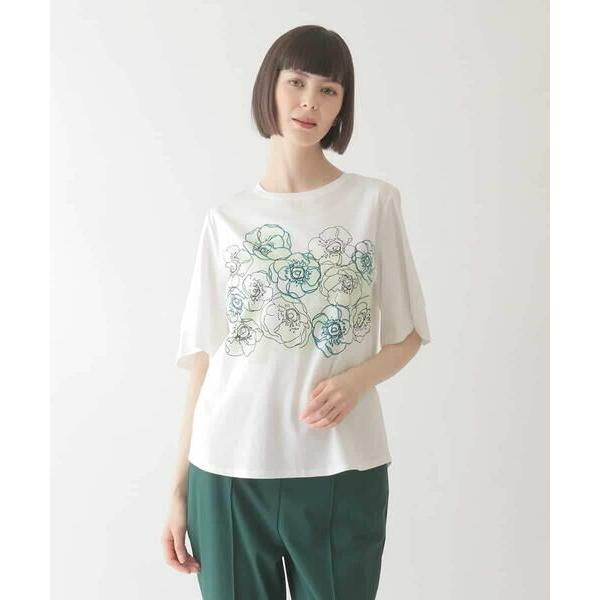 HIROKO BIS / ヒロコビス 【接触冷感】フラワープリントコットンカットソー /洗える
