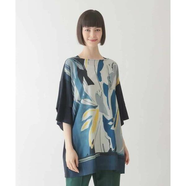 HIROKO BIS / ヒロコビス アートプリント切り替えデザインチュニック /洗える