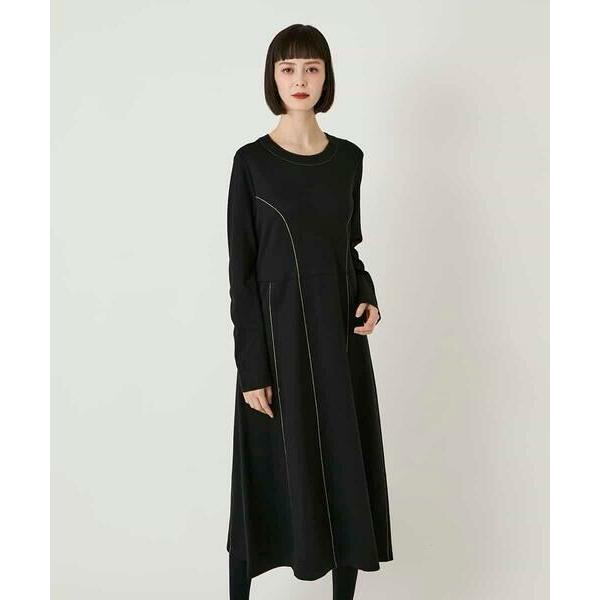 HIROKO BIS / ヒロコビス ラインアクセント切り替えデザインポンチワンピース /洗える
