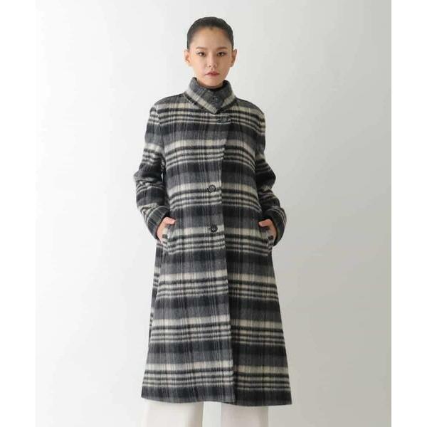 HIROKO BIS / ヒロコビス ウールシャギーチェック柄コート