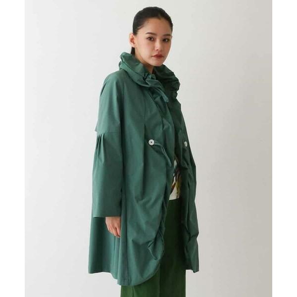 HIROKO BIS / ヒロコビス パンチングタフタギャザーコート /洗える