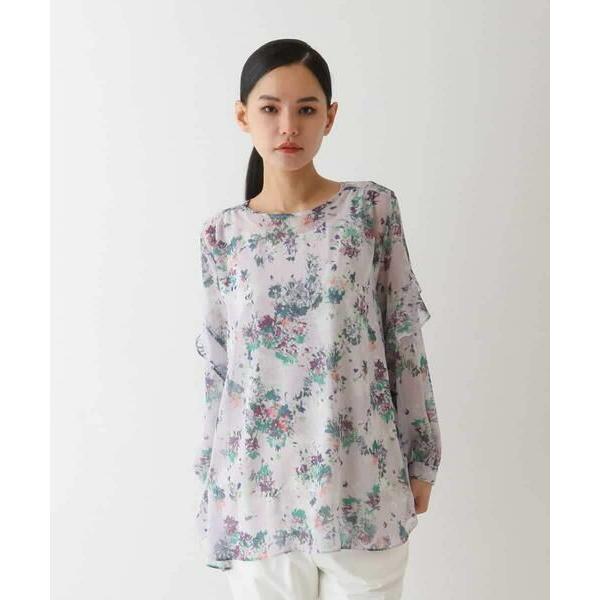 HIROKO BIS / ヒロコビス フラワープリントチュニック丈ブラウス