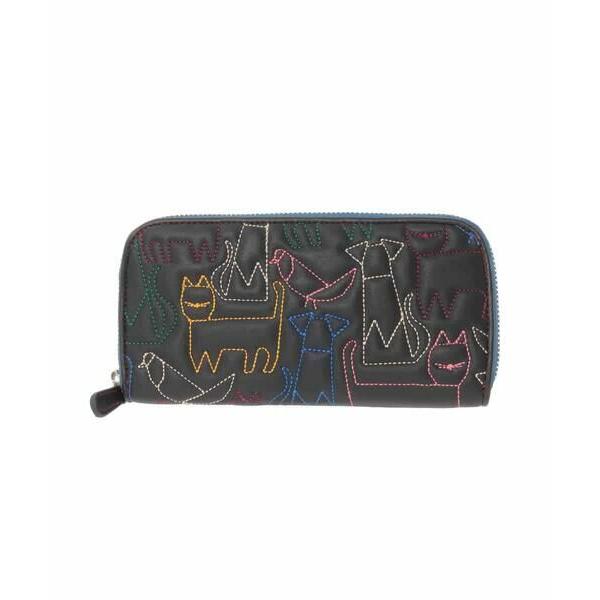 Jocomomola / ホコモモラ アニマルステッチラウンドジップ長財布