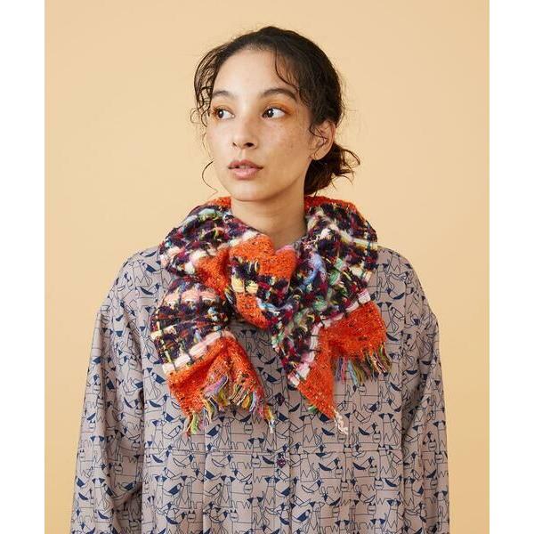 Jocomomola / ホコモモラ MIXヤーンシャーリングデザインマフラー